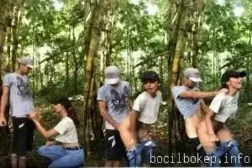 Hajar habis-habisan cewek nakal di alam bebas